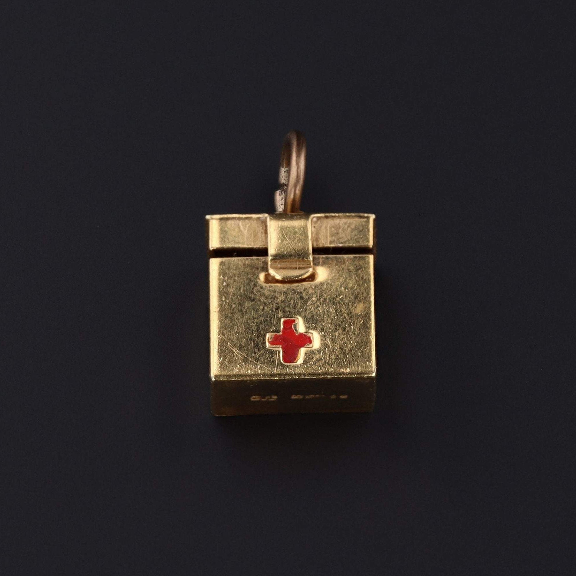 14k First Aid Kit Charm | Vintage Charm - Trademark Antiques