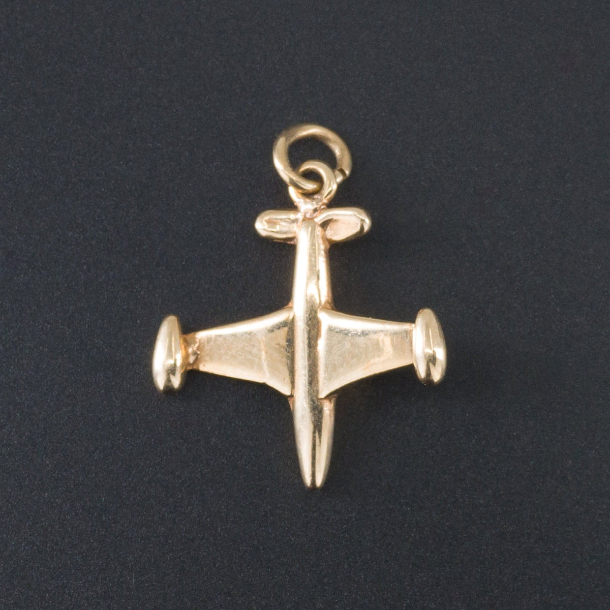 14k Gold Airplane Charm | Airplane Charm - Trademark Antiques