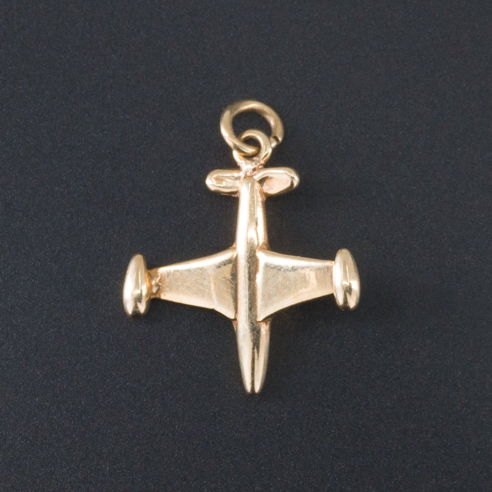 14k Gold Airplane Charm | Airplane Charm - Trademark Antiques