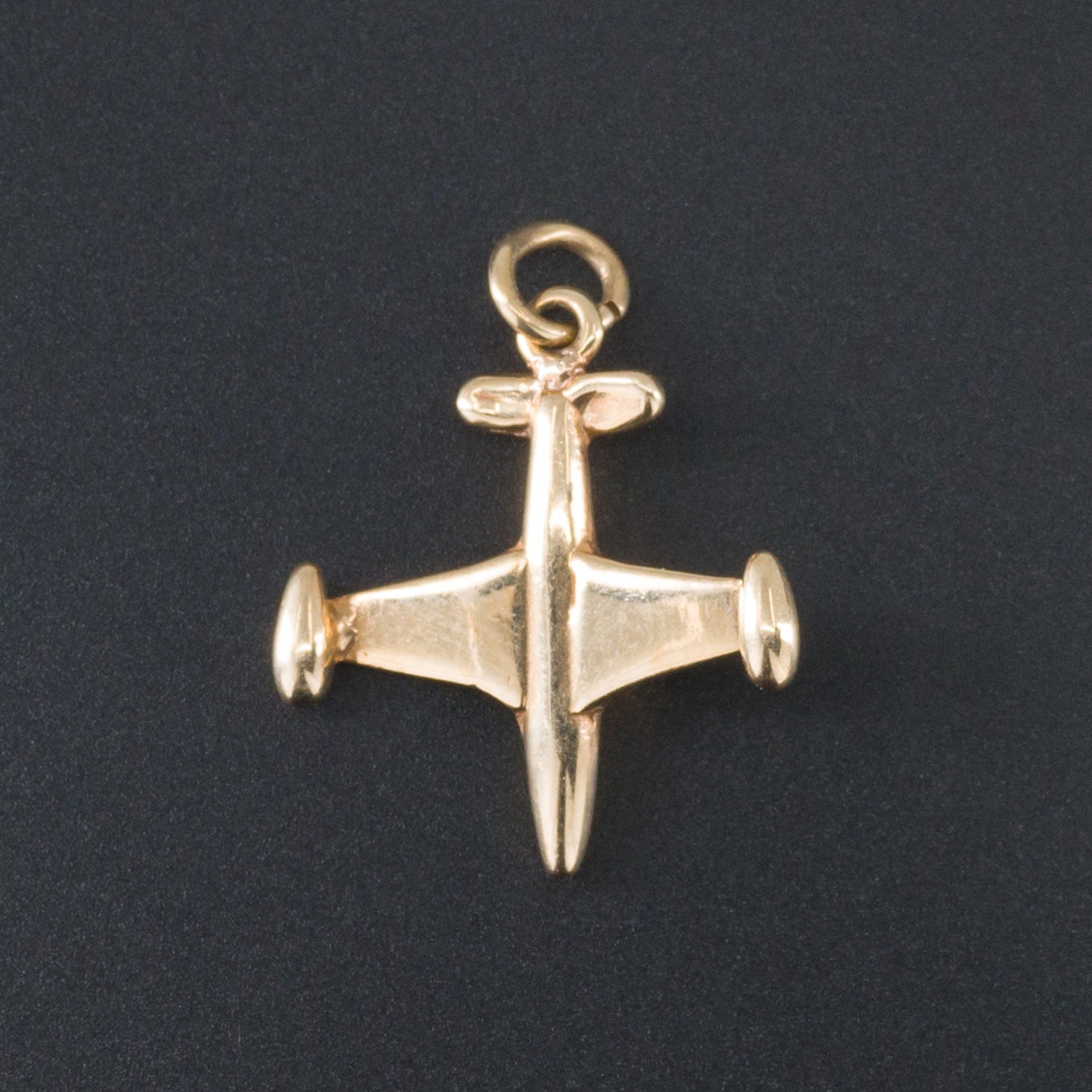 14k Gold Airplane Charm | Airplane Charm - Trademark Antiques