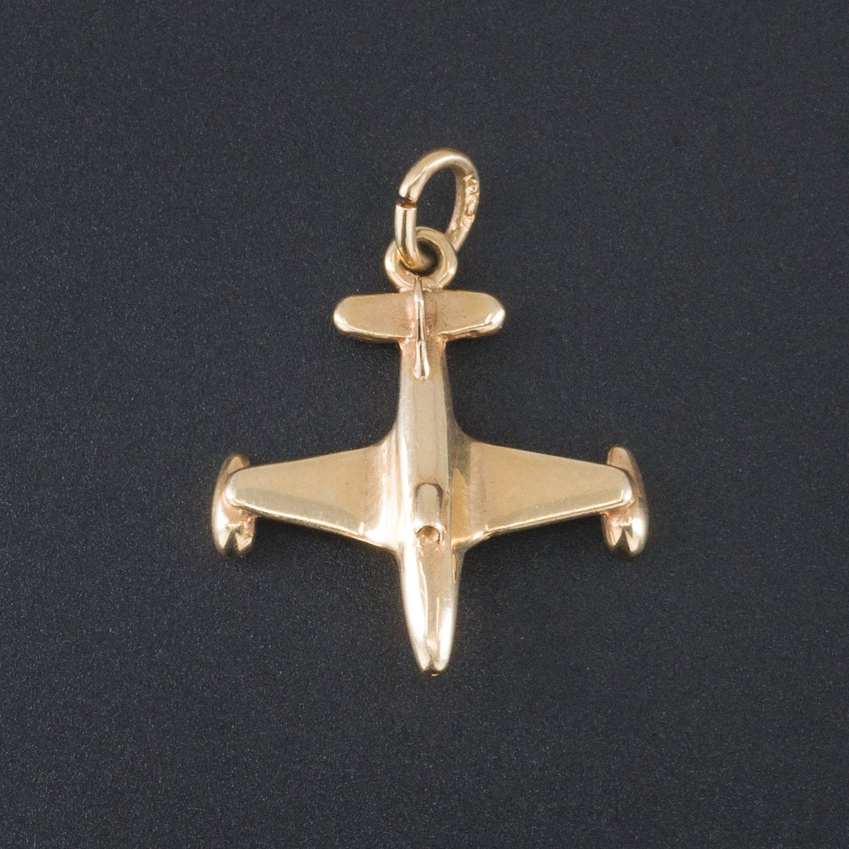 14k Gold Airplane Charm | Airplane Charm - Trademark Antiques
