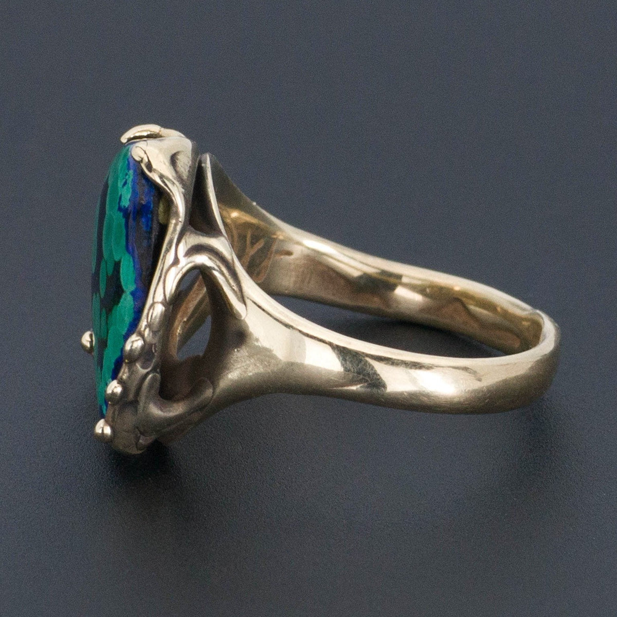 14k Gold Azurite Malachite Ring | Vintage Ring - Trademark Antiques