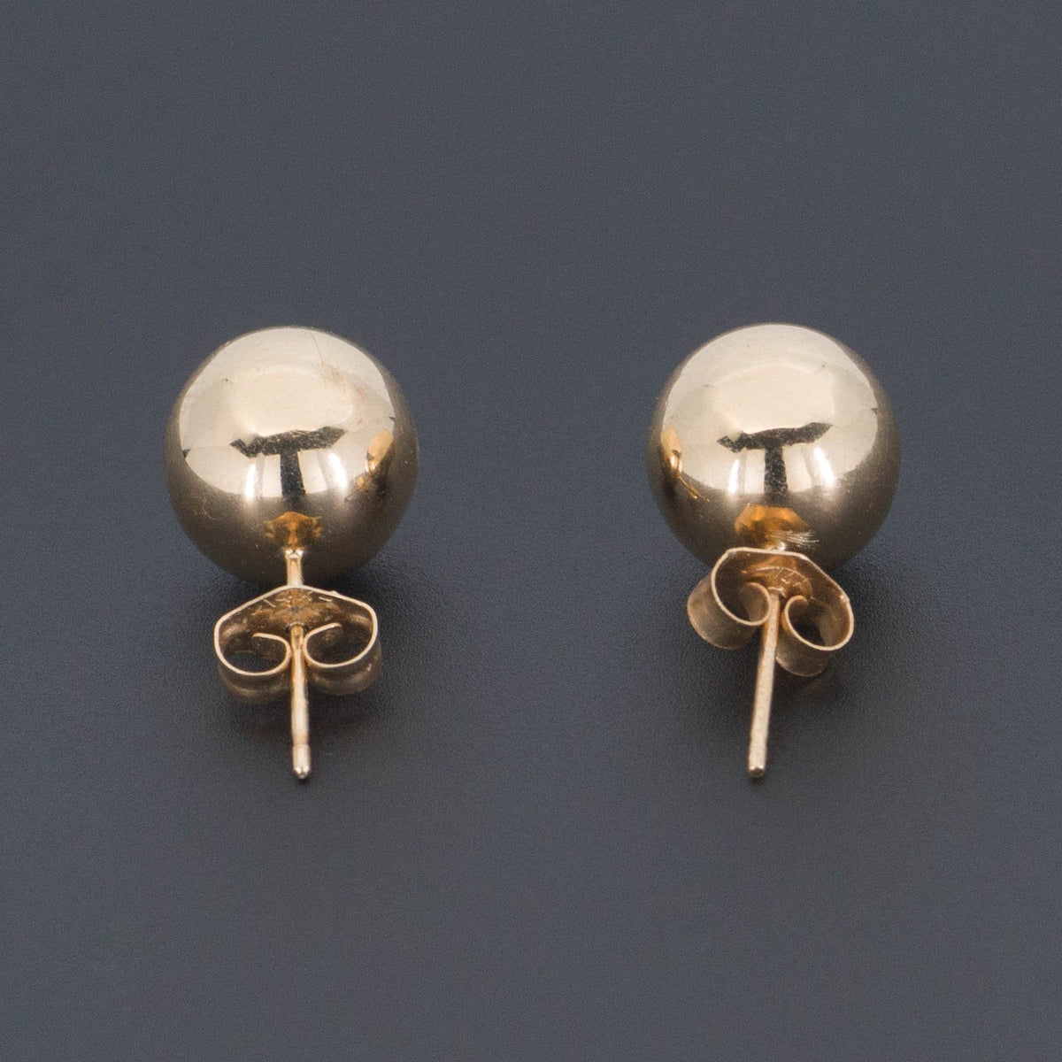 14k Gold Ball Earrings | Vintage 14k Gold Earrings - Trademark Antiques