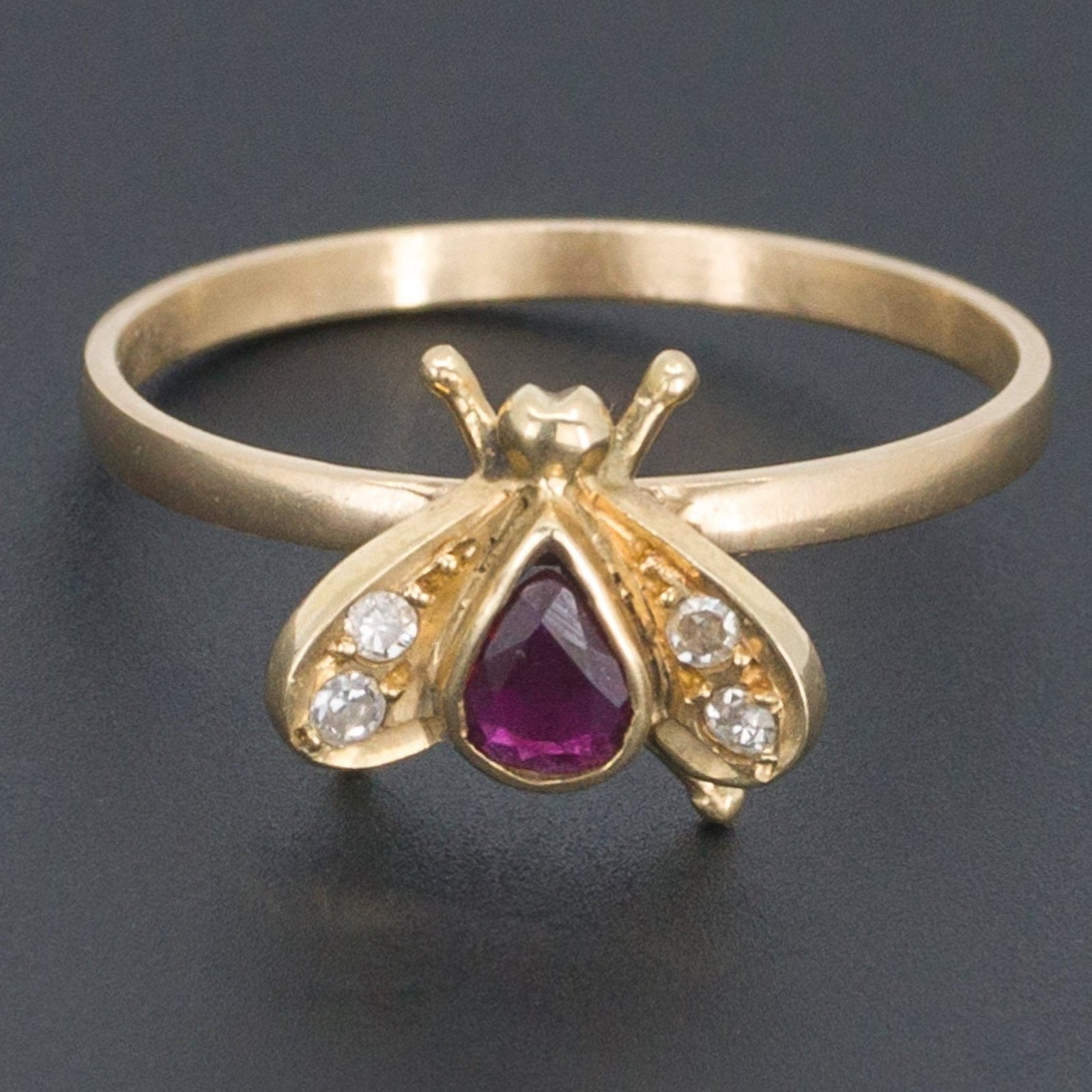 14k Gold Bee Ring | Vintage Bee Ring - Trademark Antiques