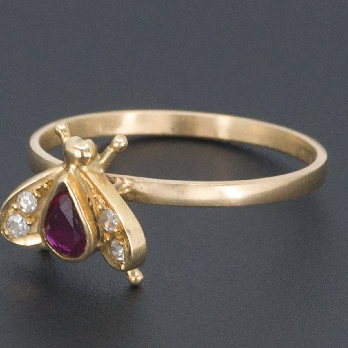 14k Gold Bee Ring | Vintage Bee Ring - Trademark Antiques