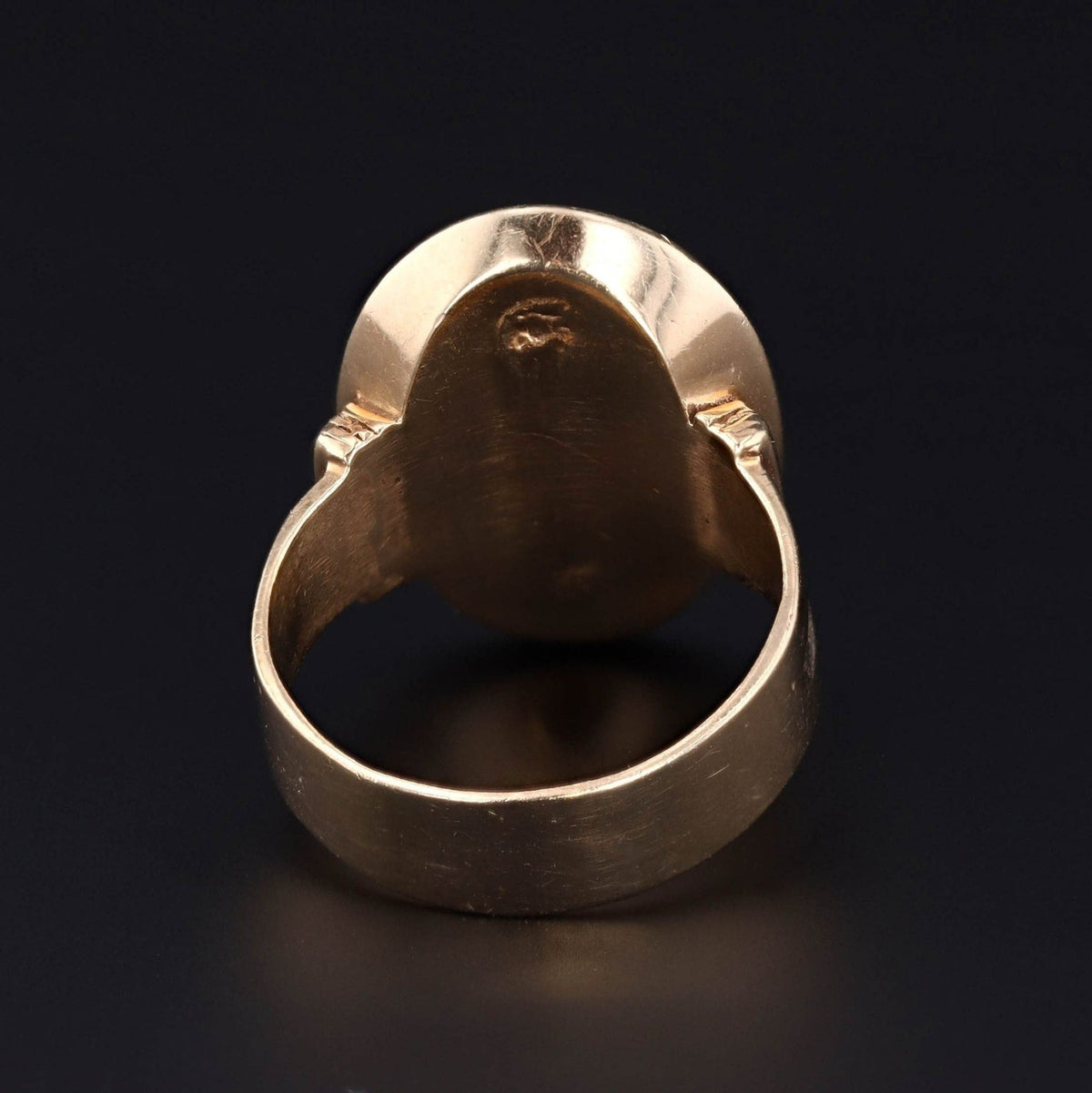 14k Gold Bloodstone Signet Ring | Antique Signet Ring - Trademark Antiques