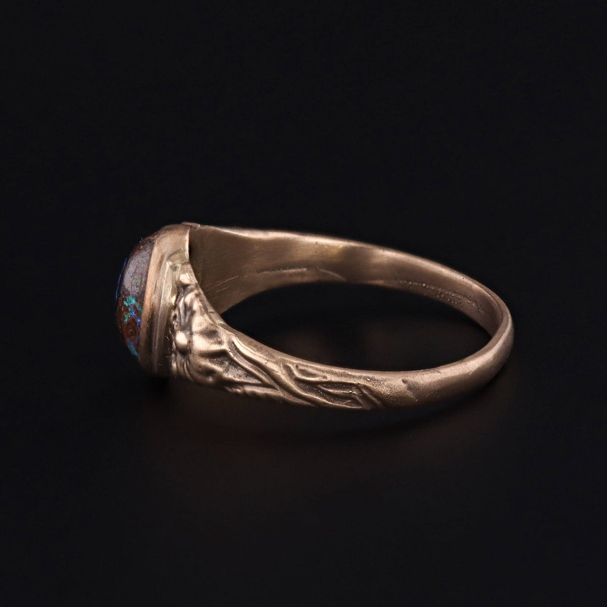 14k Gold Boulder Opal Ring | Boulder Opal Ring - Trademark Antiques