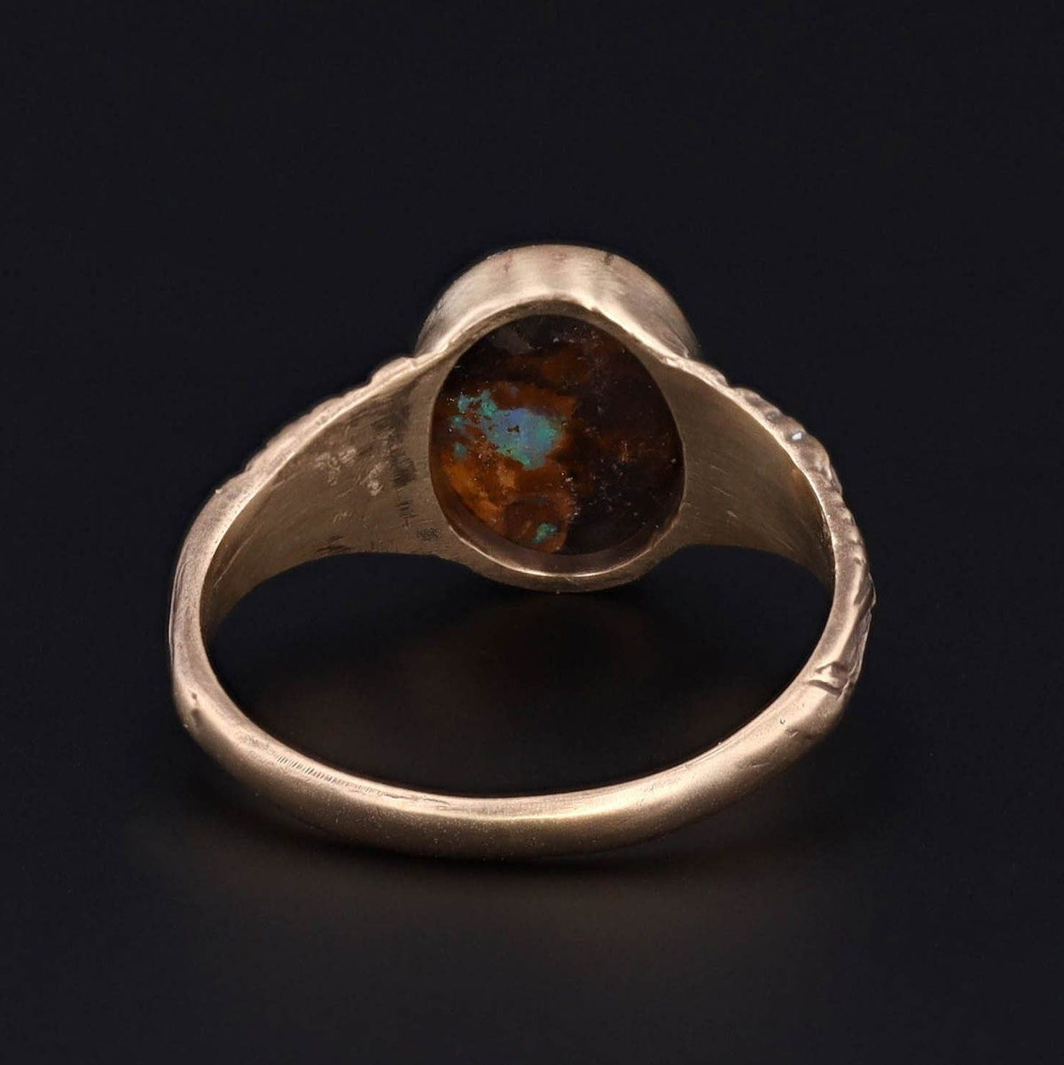 14k Gold Boulder Opal Ring | Boulder Opal Ring - Trademark Antiques