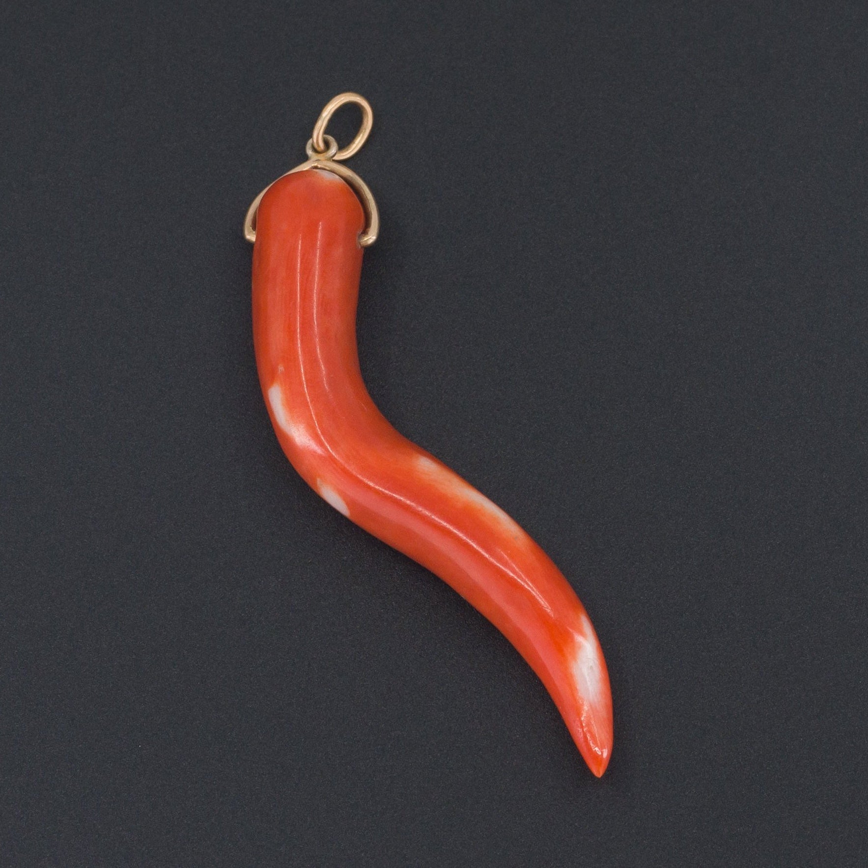 14k Gold Cornicello or Cornetto Charm | Lucky Charm - Trademark Antiques