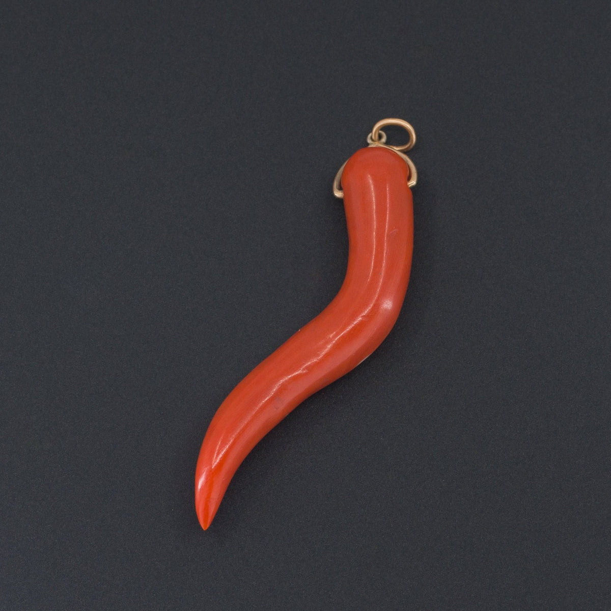 14k Gold Cornicello or Cornetto Charm | Lucky Charm - Trademark Antiques