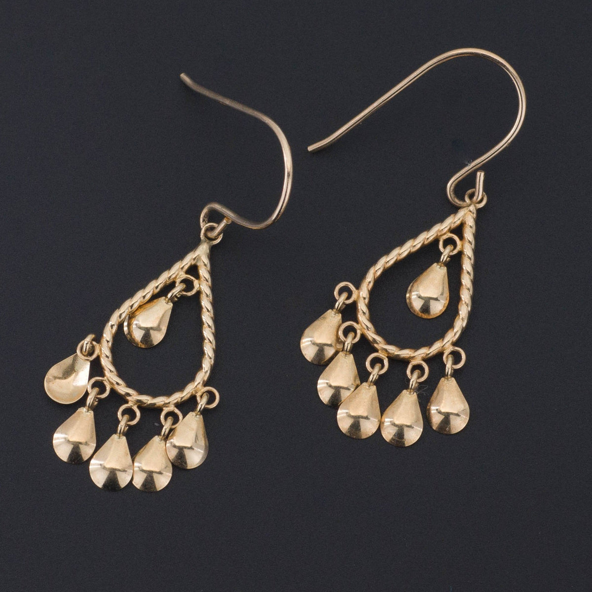 14k Gold Dangle Earrings | Vintage Earrings - Trademark Antiques