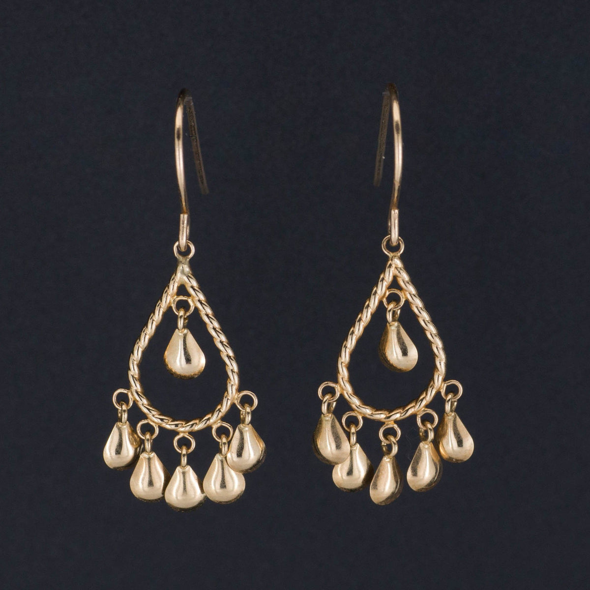 14k Gold Dangle Earrings | Vintage Earrings - Trademark Antiques