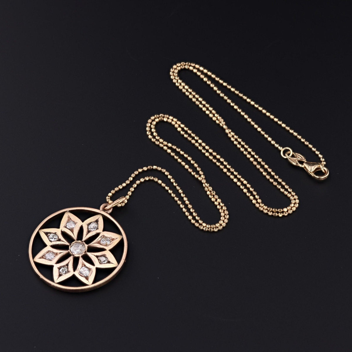 14k Gold Diamond Pendant | Diamond Pendant - Trademark Antiques