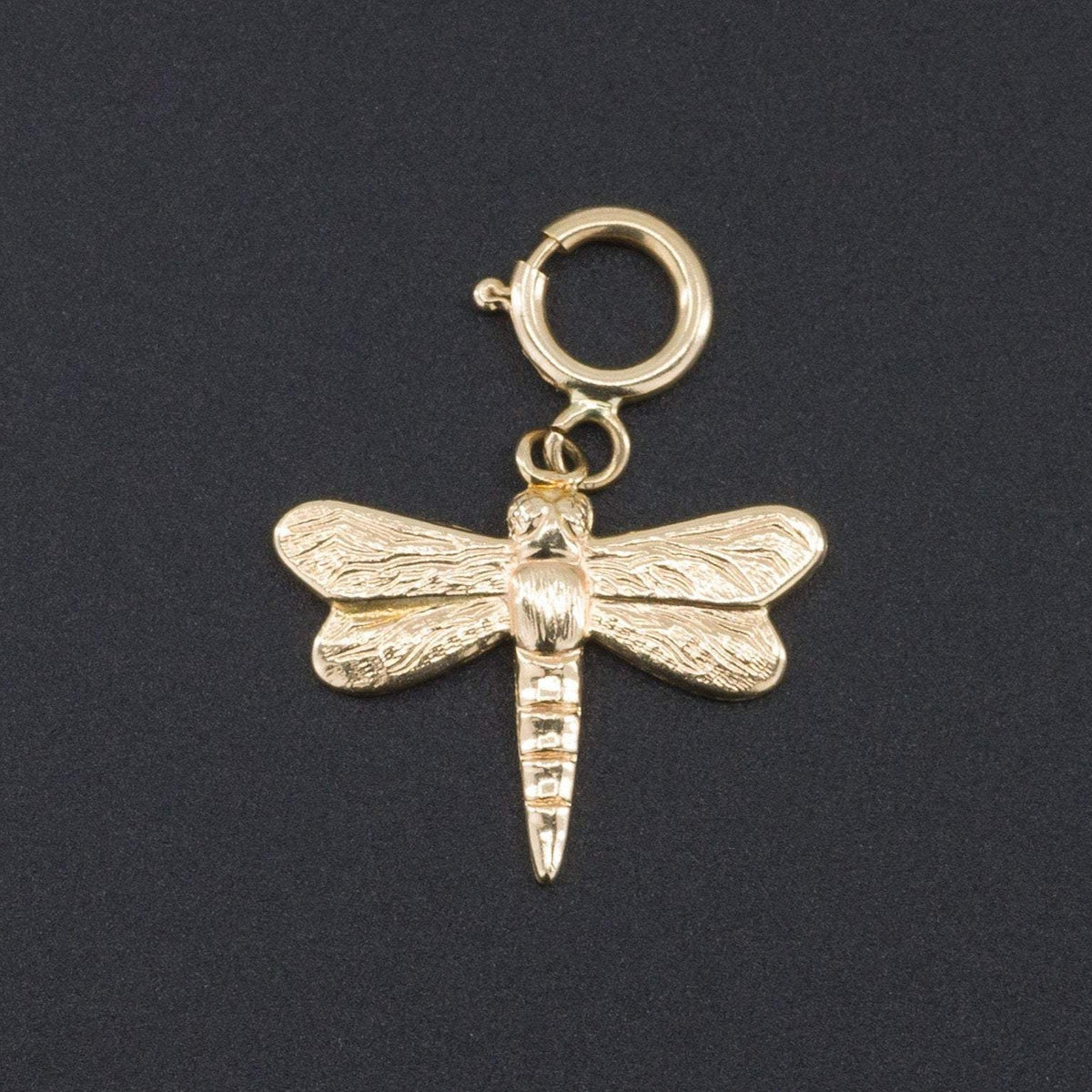 14k Gold Dragonfly Charm | Dragonfly Charm - Trademark Antiques