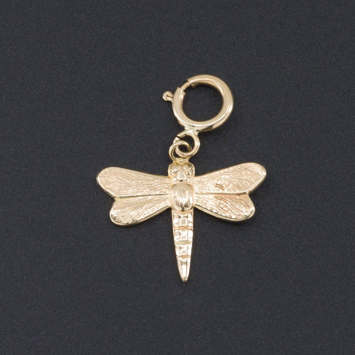 14k Gold Dragonfly Charm | Dragonfly Charm - Trademark Antiques