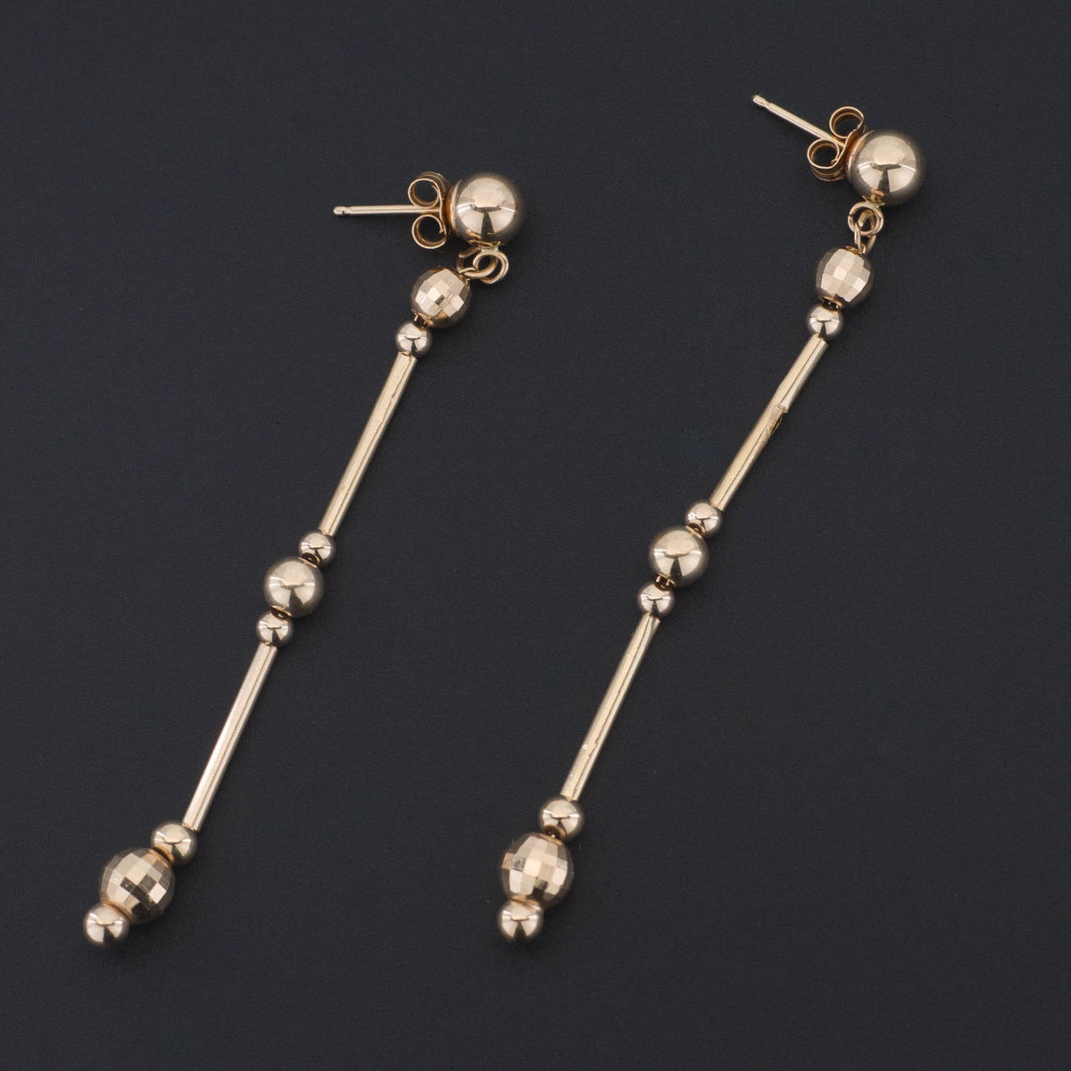 14k Gold Drop Earrings | Vintage Earrings - Trademark Antiques