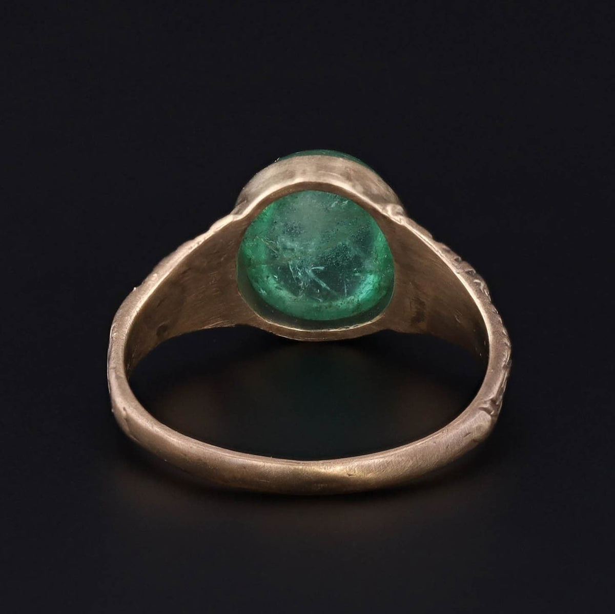 14k Gold &amp; Emerald Ring | Emerald Ring - Trademark Antiques