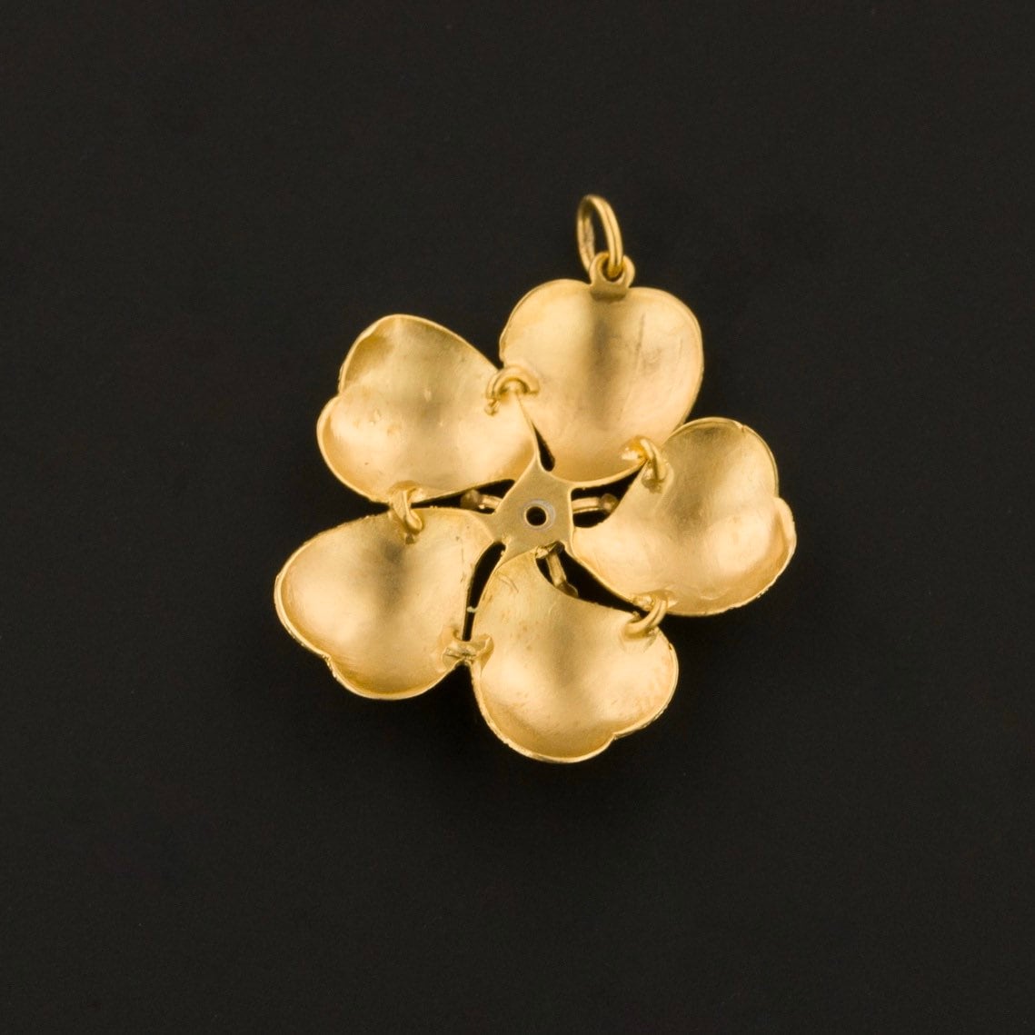 14k Gold Flower Pendant | Amethyst Flower Pendant - Trademark Antiques