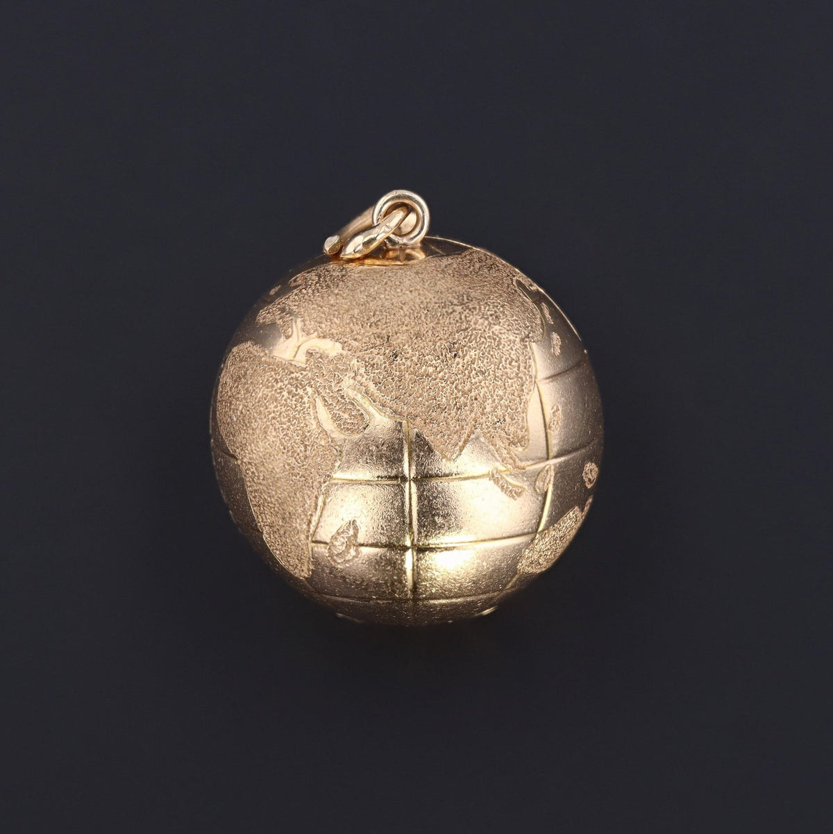 14k Gold Globe Locket | Vintage Globe Pendant - Trademark Antiques