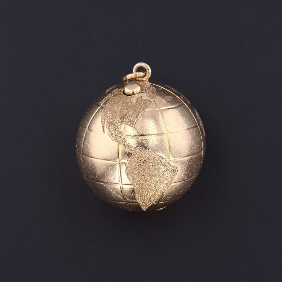 14k Gold Globe Locket | Vintage Globe Pendant - Trademark Antiques
