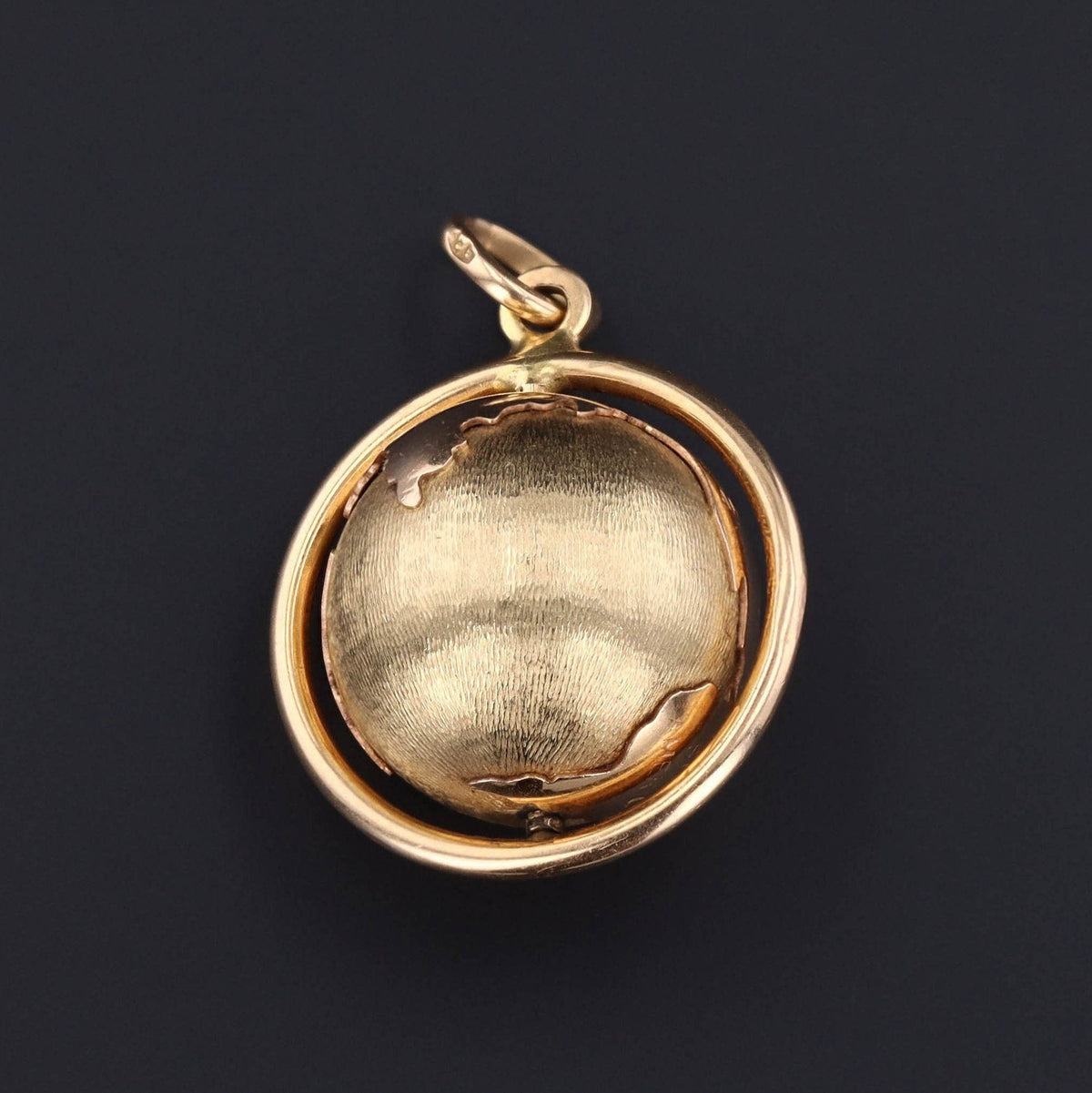 14k Gold Globe Pendant | Vintage Spinning Globe Pendant - Trademark Antiques