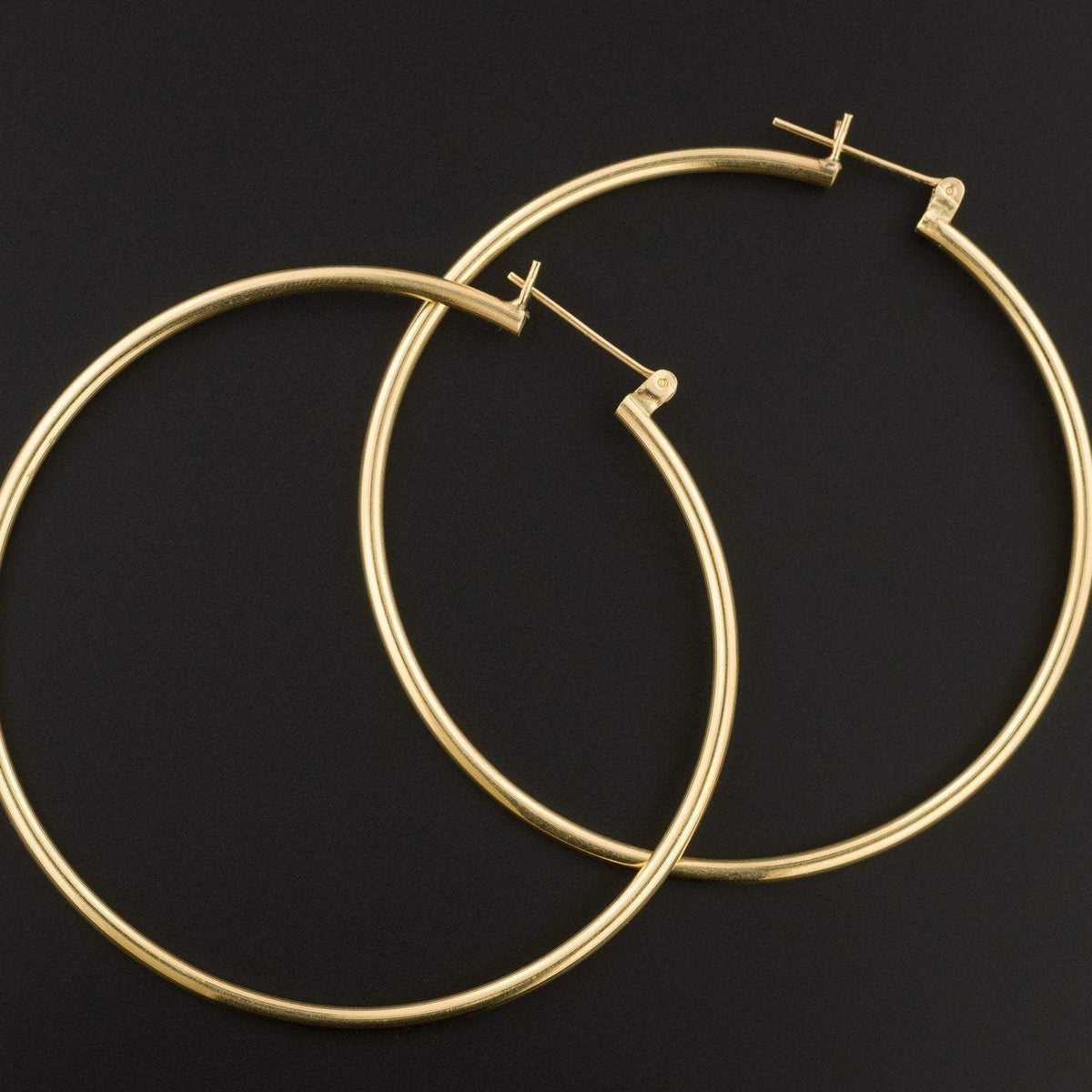14k Gold Hoop Earrings | Vintage Gold Earrings - Trademark Antiques