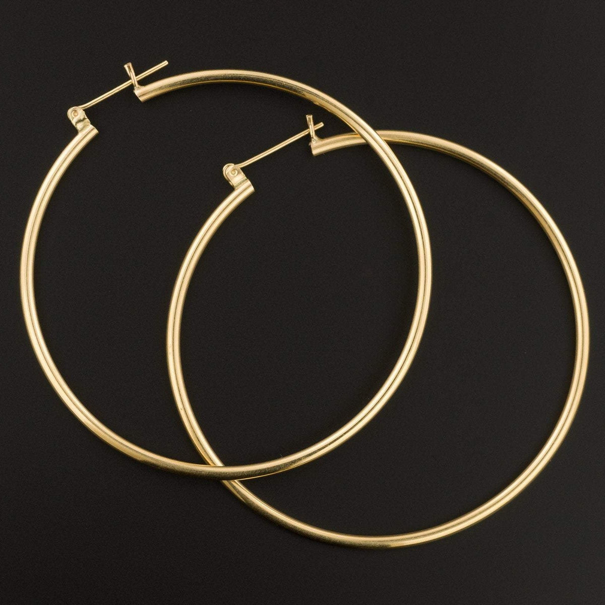14k Gold Hoop Earrings | Vintage Gold Earrings - Trademark Antiques