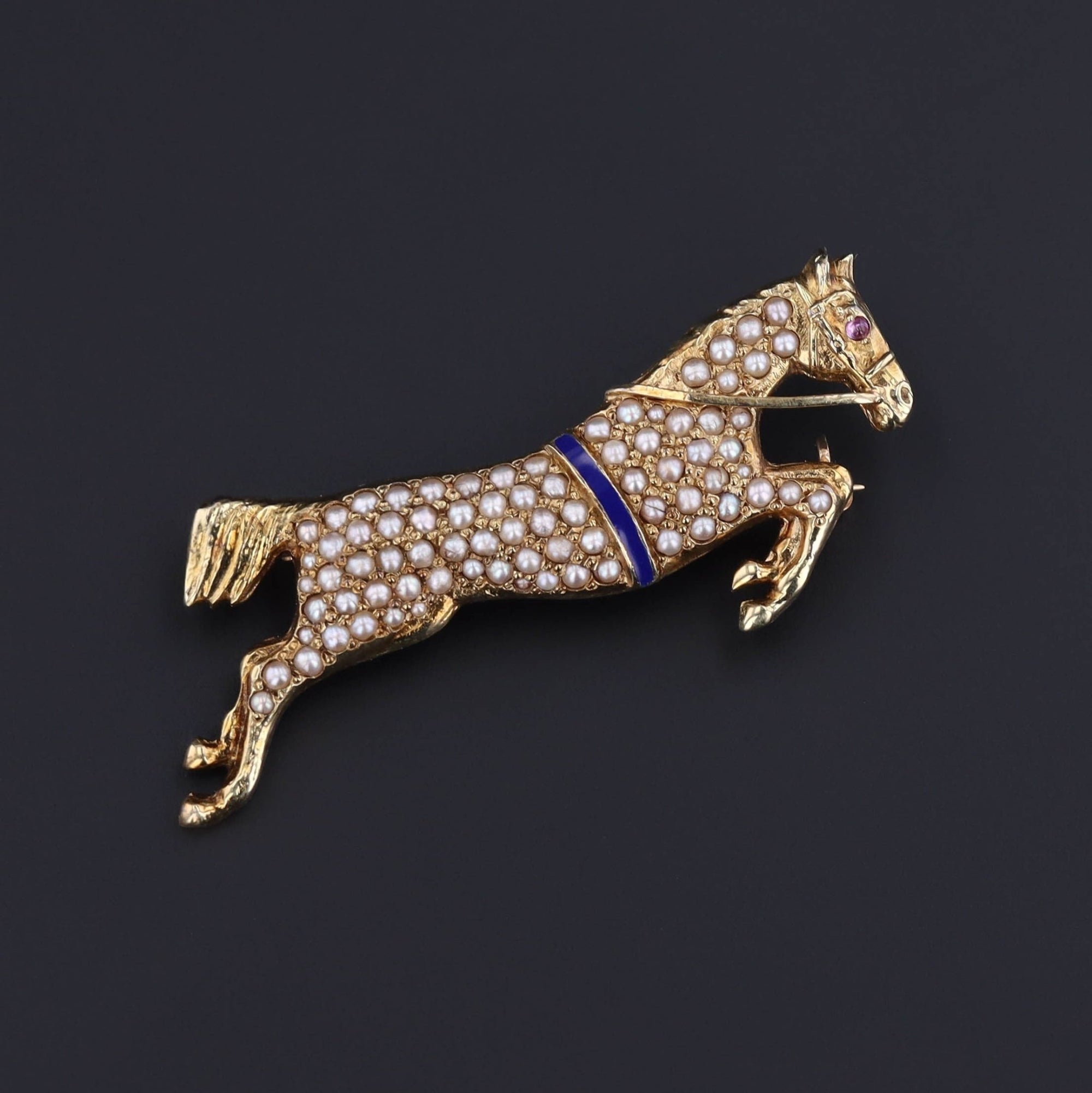14k Gold Horse Pin | Antique Horse Pin - Trademark Antiques