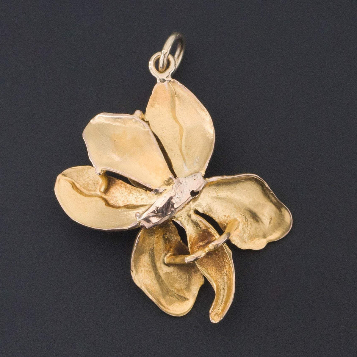 14k Gold Iris Pendant | Iris Flower Pendant - Trademark Antiques