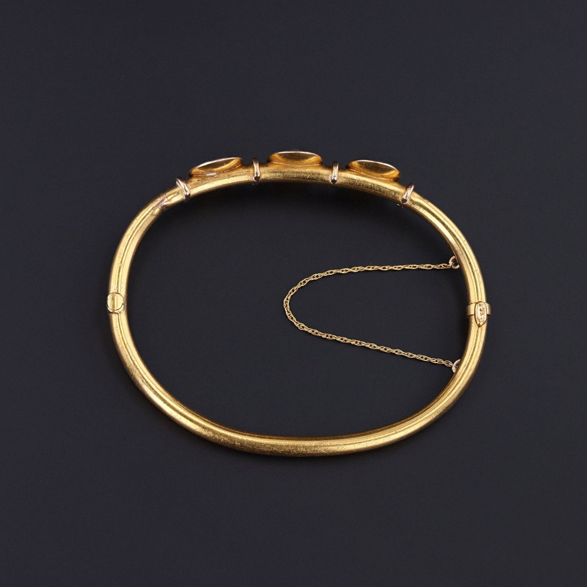 14k Gold Lighthouse Bracelet | Antique Gold Bangle Bracelet - Trademark Antiques