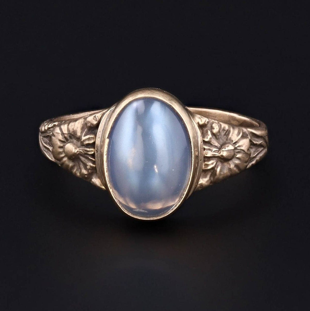 14k Gold &amp; Moonstone Ring | Moonstone Ring - Trademark Antiques