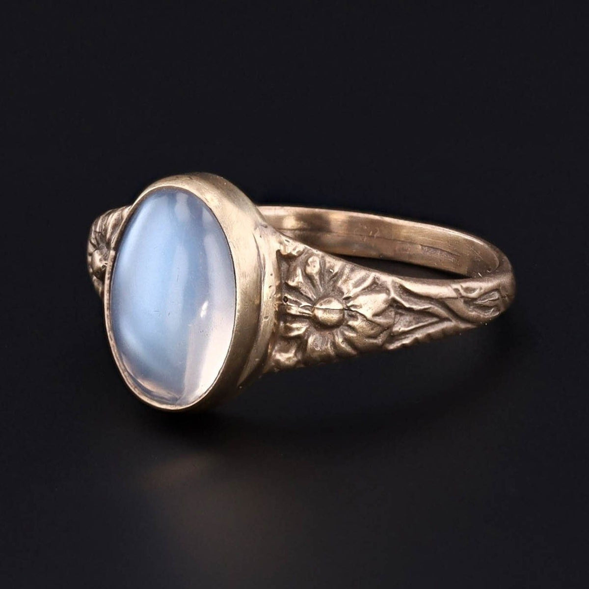 14k Gold &amp; Moonstone Ring | Moonstone Ring - Trademark Antiques