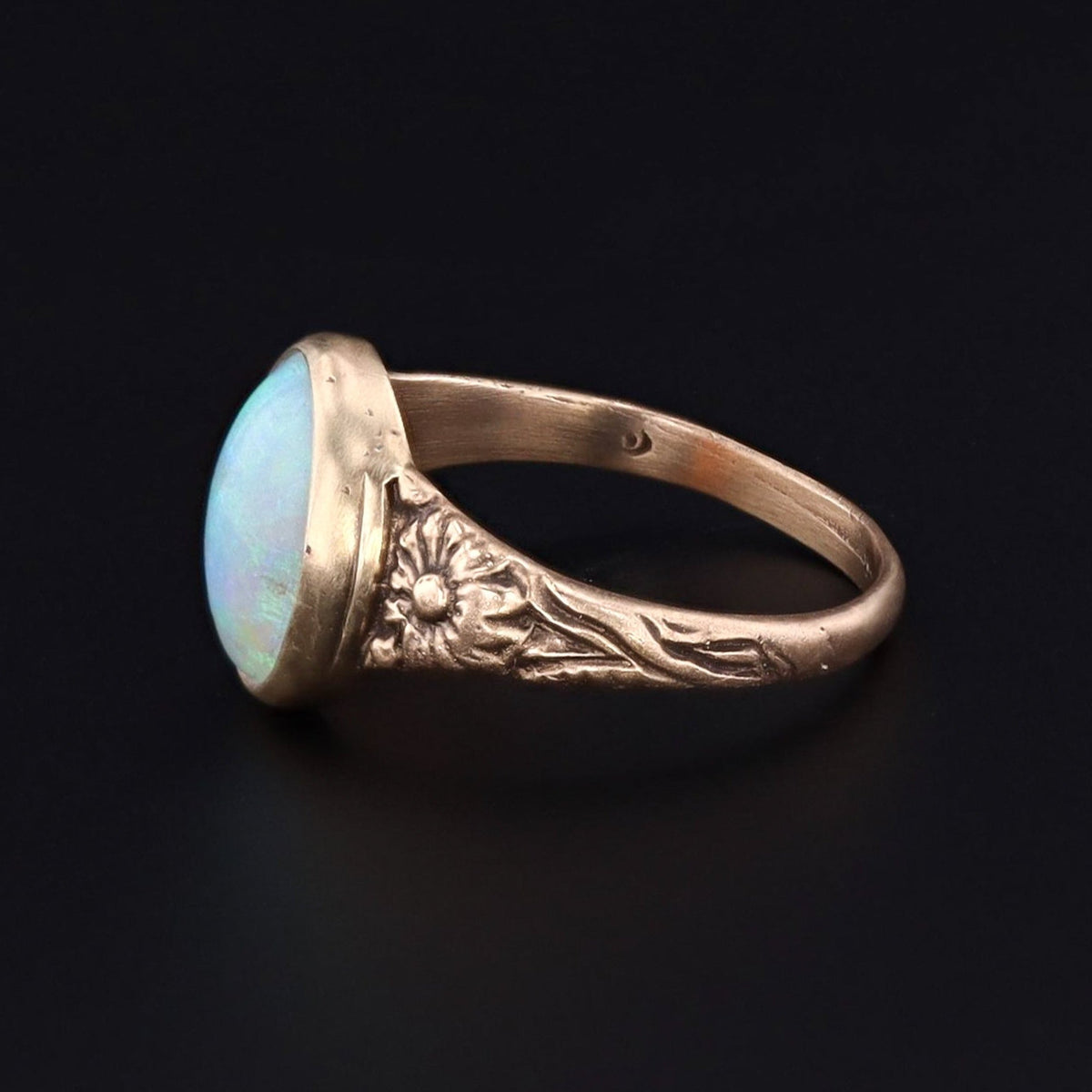 14k Gold Opal Ring | Opal Ring - Trademark Antiques