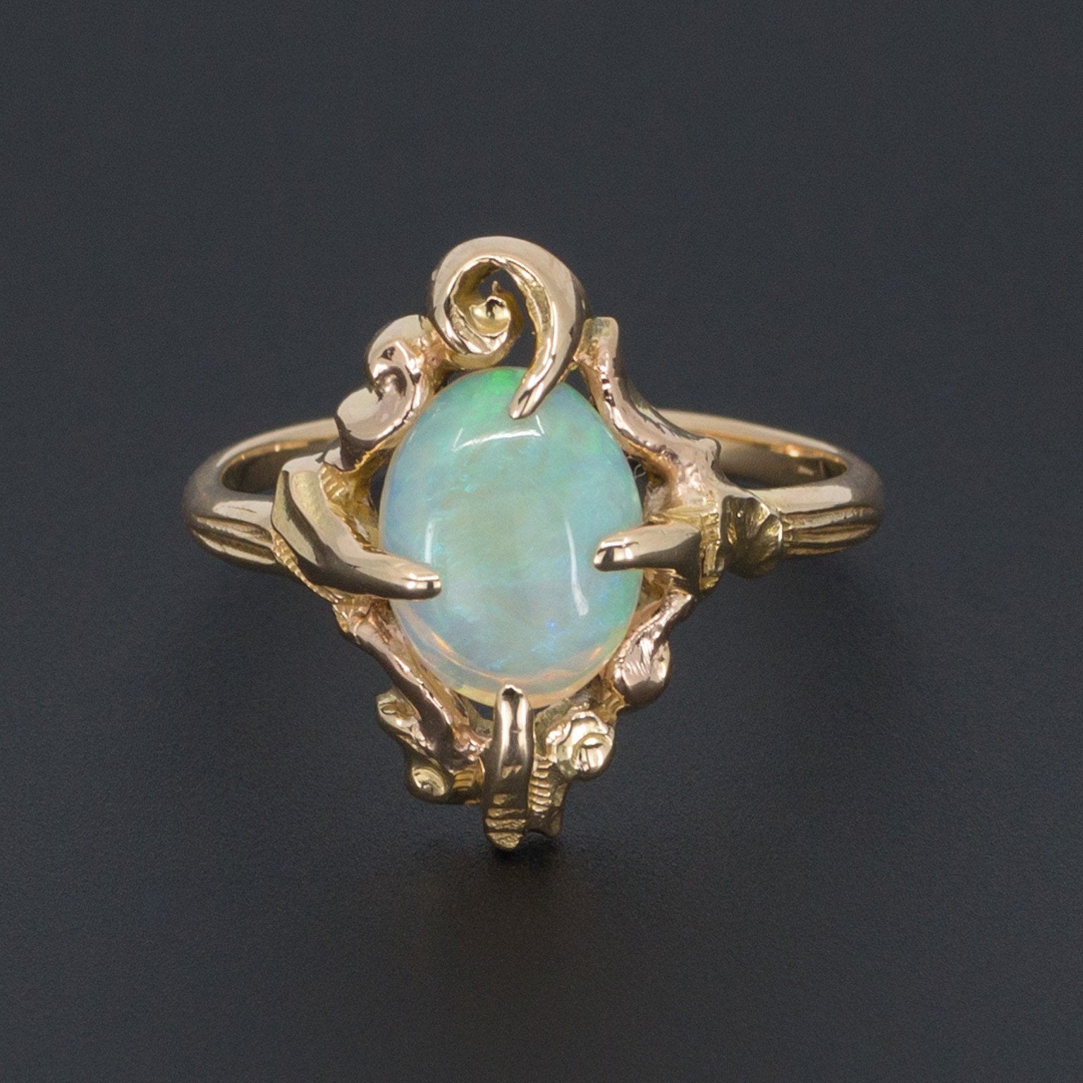 14k Gold Opal Ring | Vintage Opal Ring - Trademark Antiques