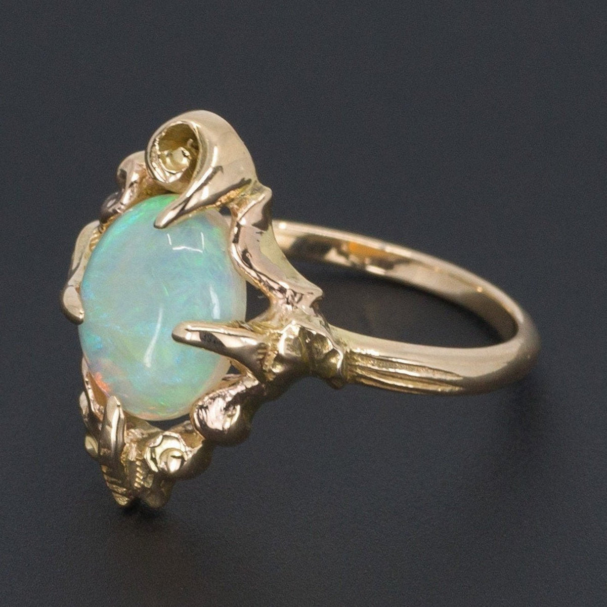 14k Gold Opal Ring | Vintage Opal Ring - Trademark Antiques