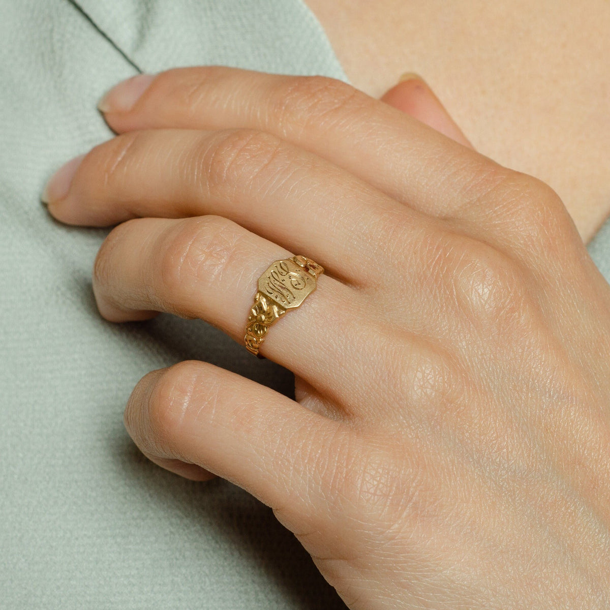 14k Gold Pinky Ring | Antique Child's Ring - Trademark Antiques