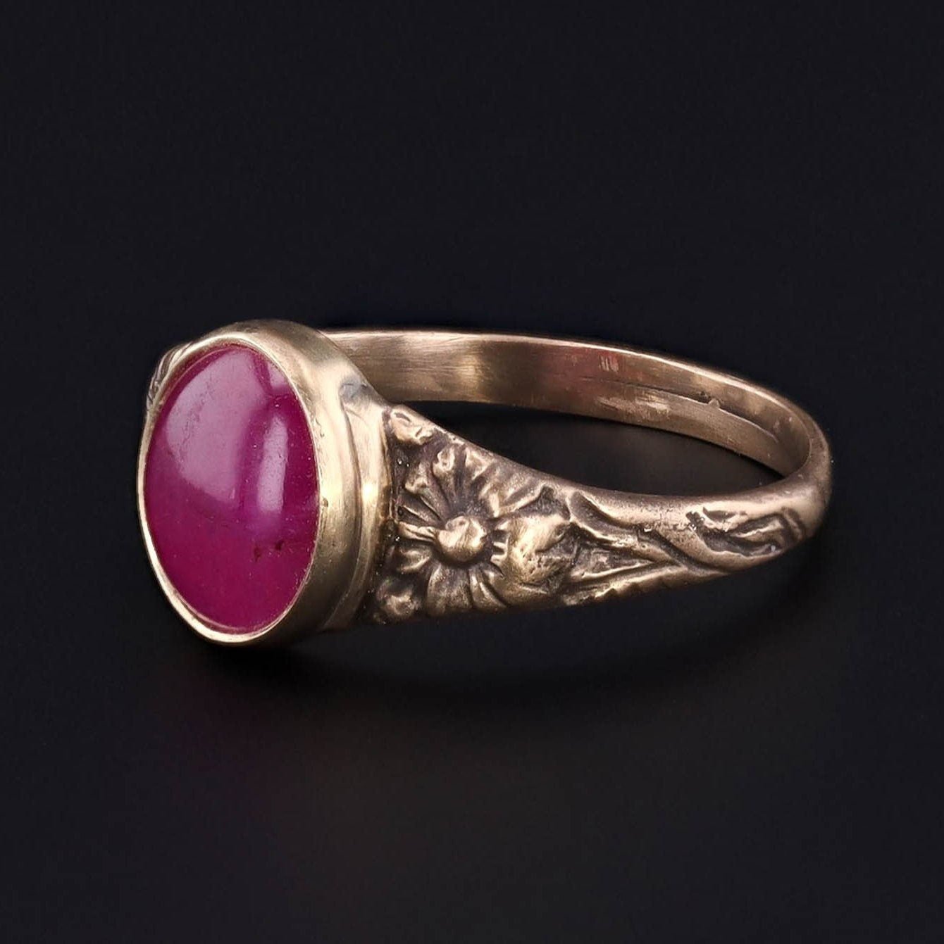 14k Gold & Ruby Ring | Ruby Ring - Trademark Antiques