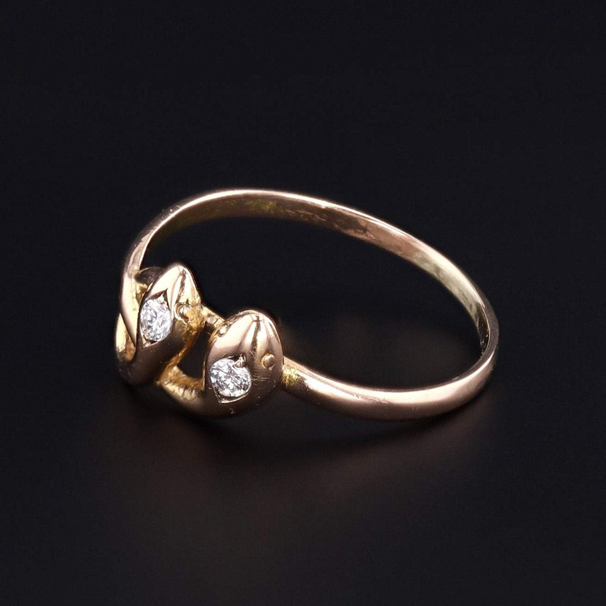 14k Gold Snake Ring | Antique Snake Ring - Trademark Antiques