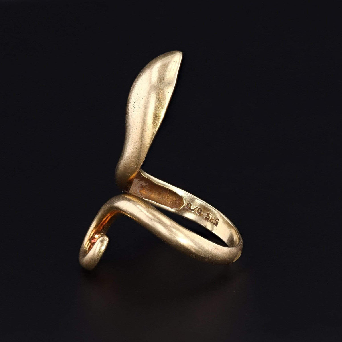 14k Gold Snake Ring | Vintage 14k Gold Snake Ring - Trademark Antiques