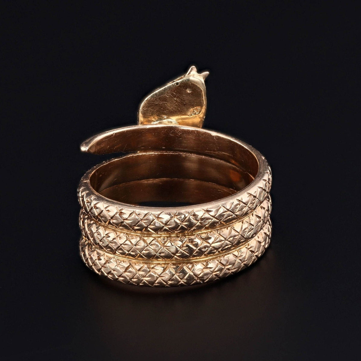 14k Gold Snake Ring | Vintage 14k Gold Snake Ring - Trademark Antiques