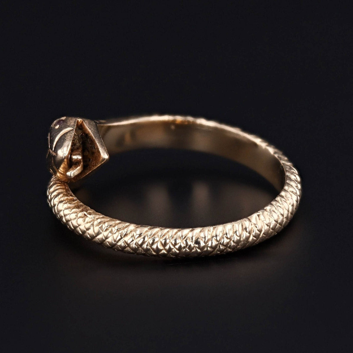 14k Gold Snake Ring | Vintage 14k Gold Snake Ring - Trademark Antiques