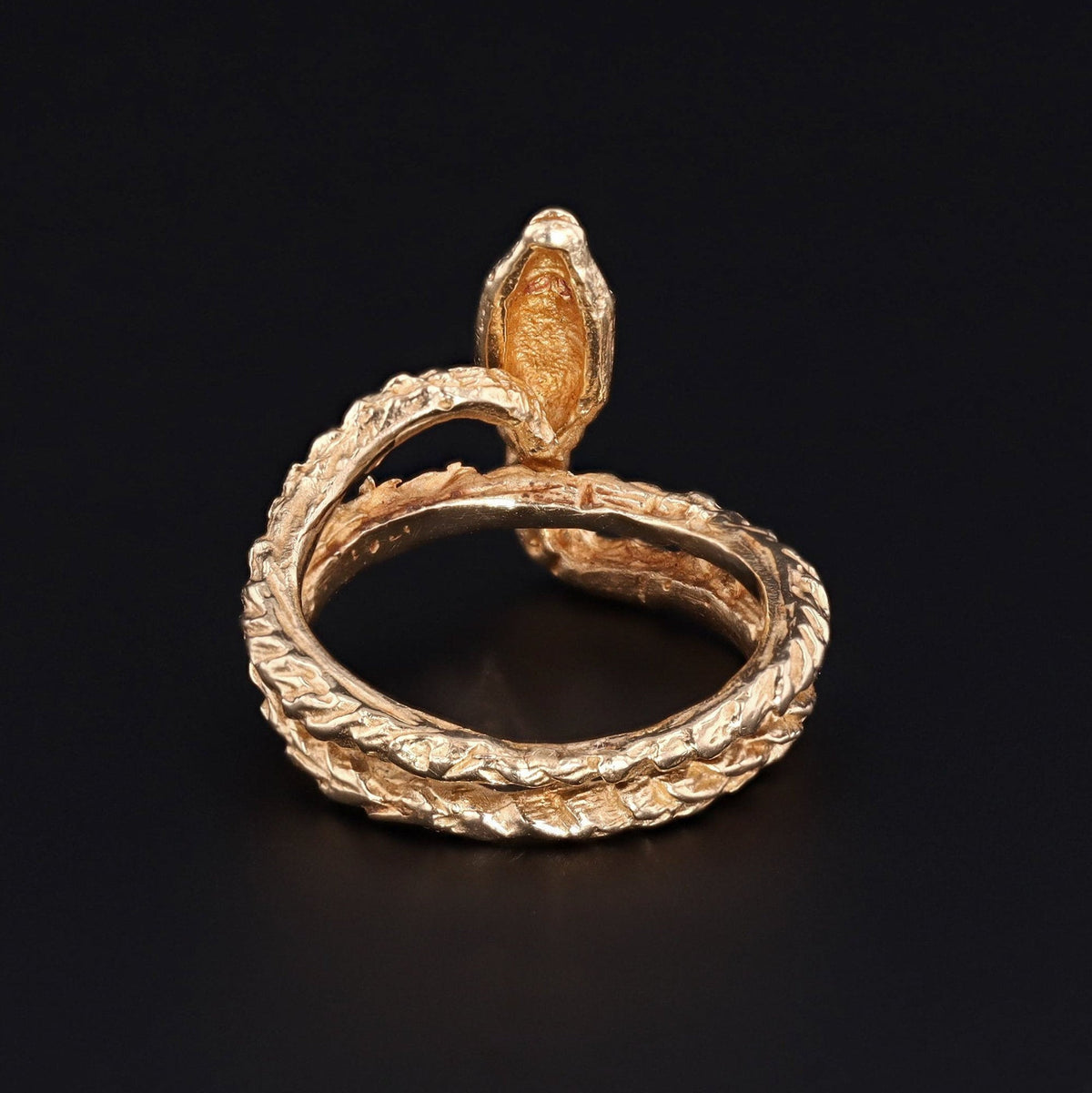 14k Gold Snake Ring | Vintage 14k Gold Snake Ring - Trademark Antiques