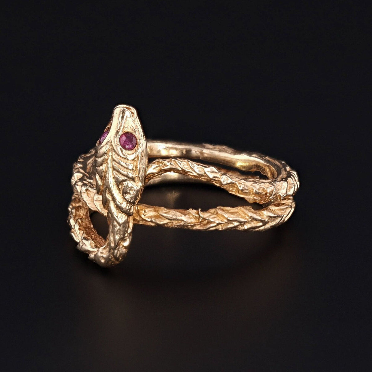14k Gold Snake Ring | Vintage 14k Gold Snake Ring - Trademark Antiques