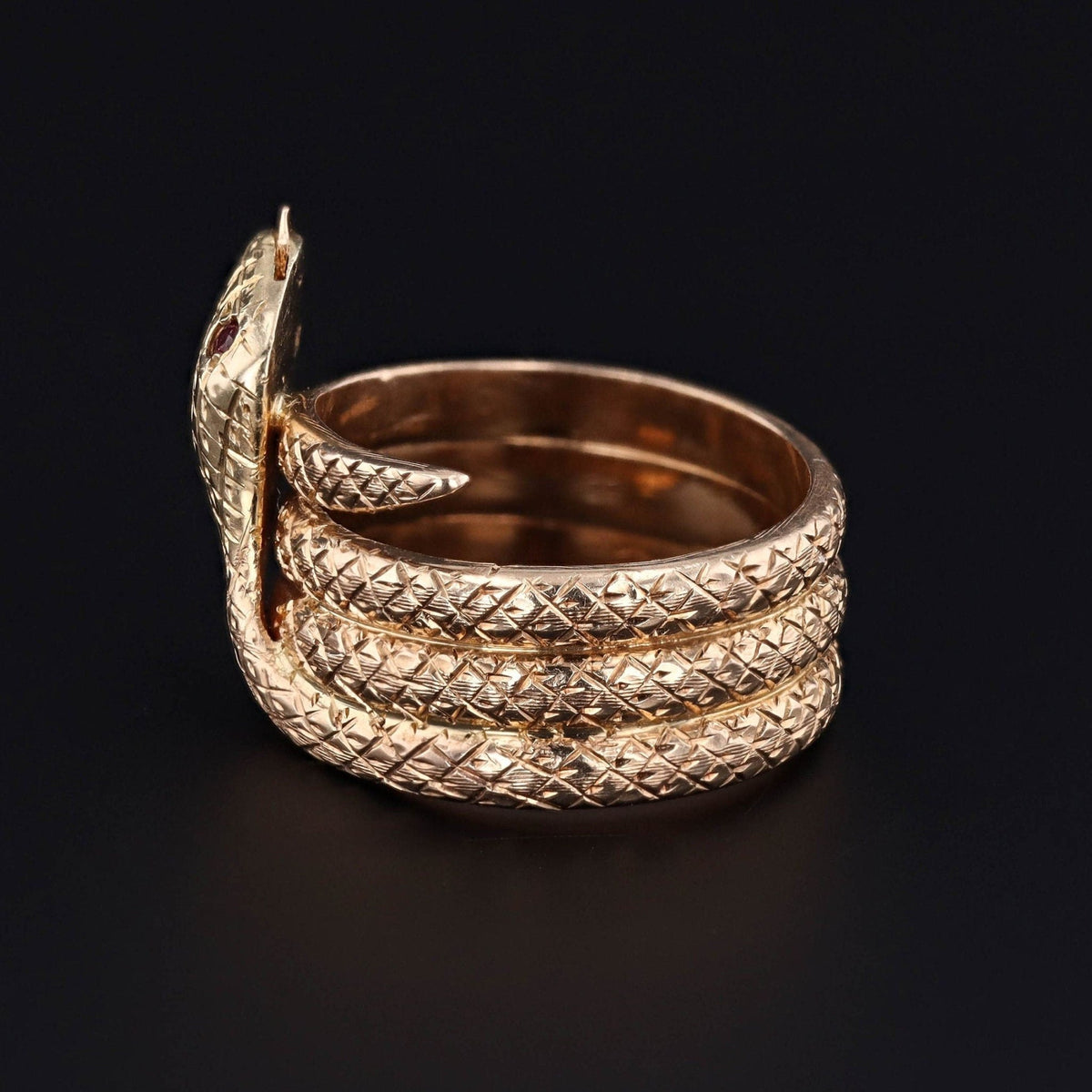 14k Gold Snake Ring | Vintage 14k Gold Snake Ring - Trademark Antiques