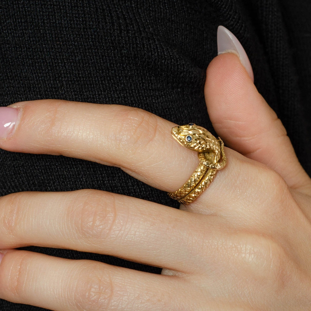 14k Gold Snake Ring | Vintage 14k Gold Snake Ring - Trademark Antiques