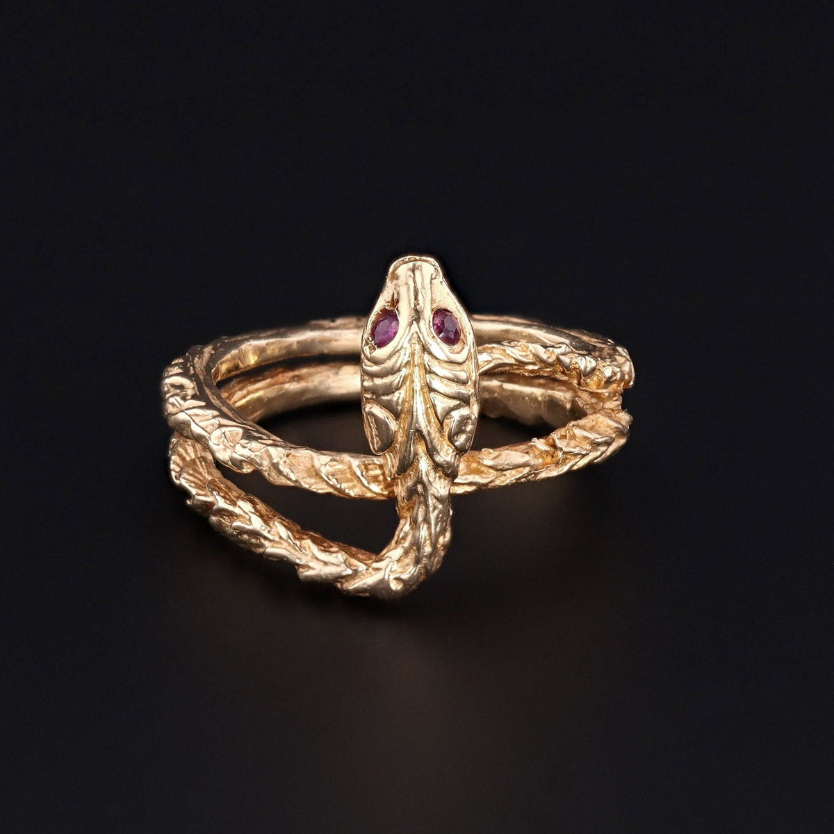14k Gold Snake Ring | Vintage 14k Gold Snake Ring - Trademark Antiques