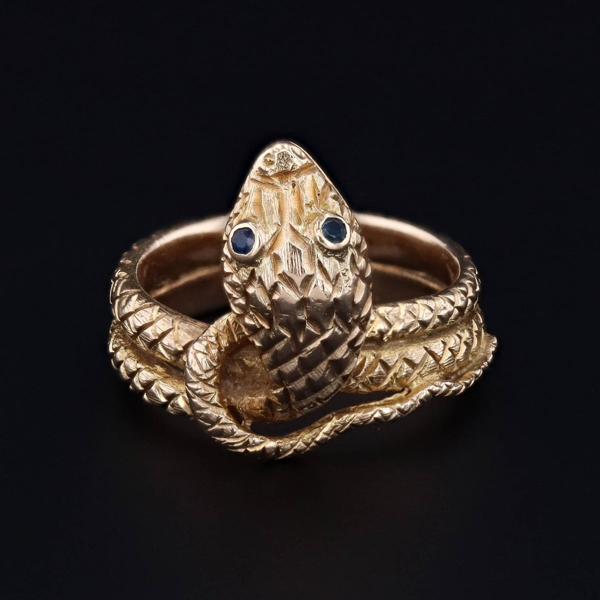 14k Gold Snake Ring | Vintage 14k Gold Snake Ring - Trademark Antiques