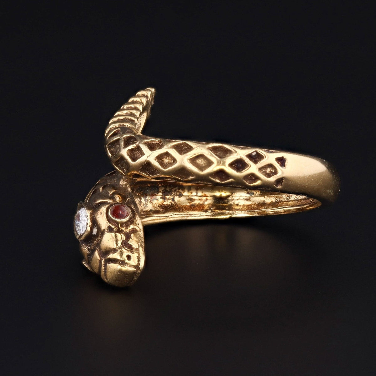 14k Gold Snake Ring | Vintage Snake Ring - Trademark Antiques