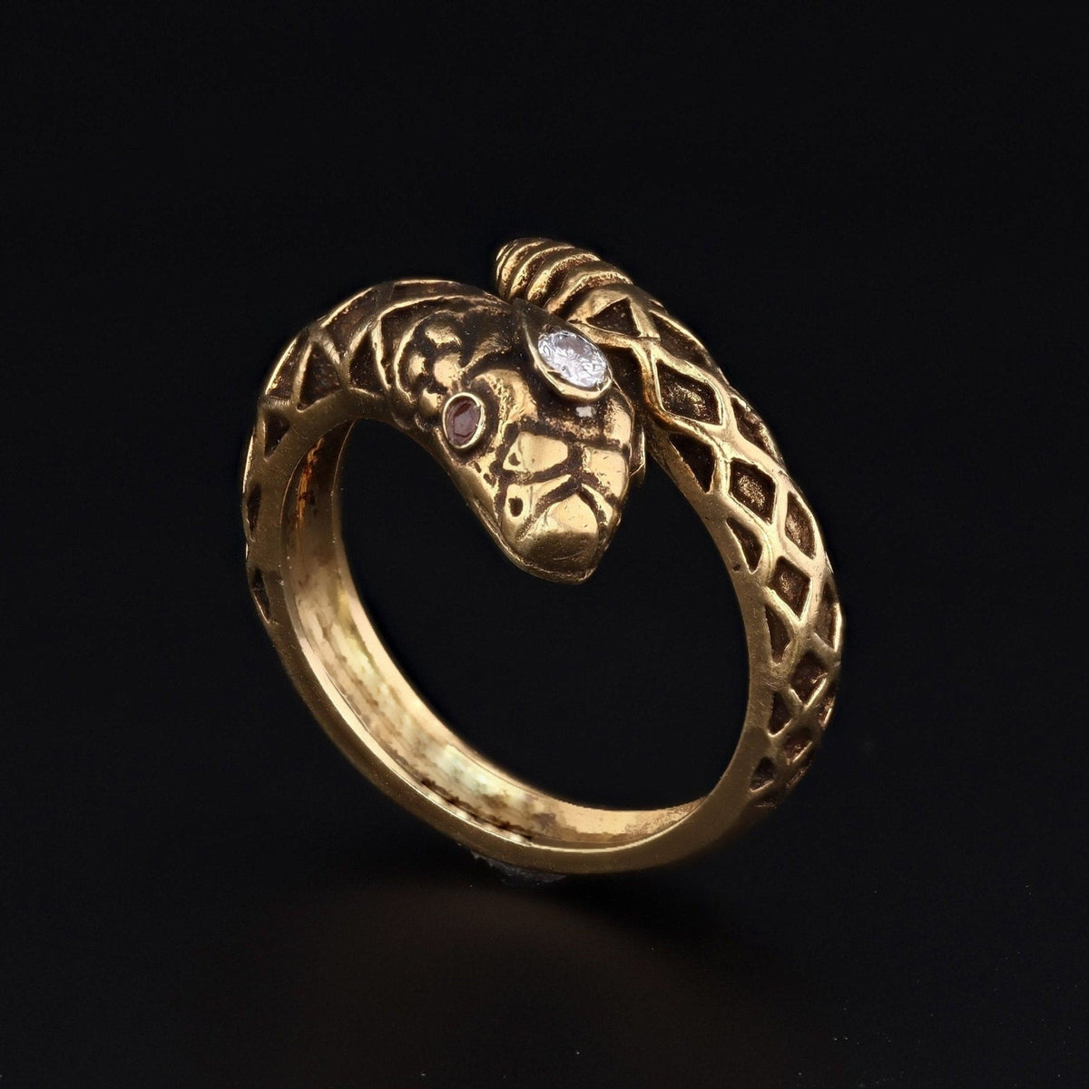14k Gold Snake Ring | Vintage Snake Ring - Trademark Antiques