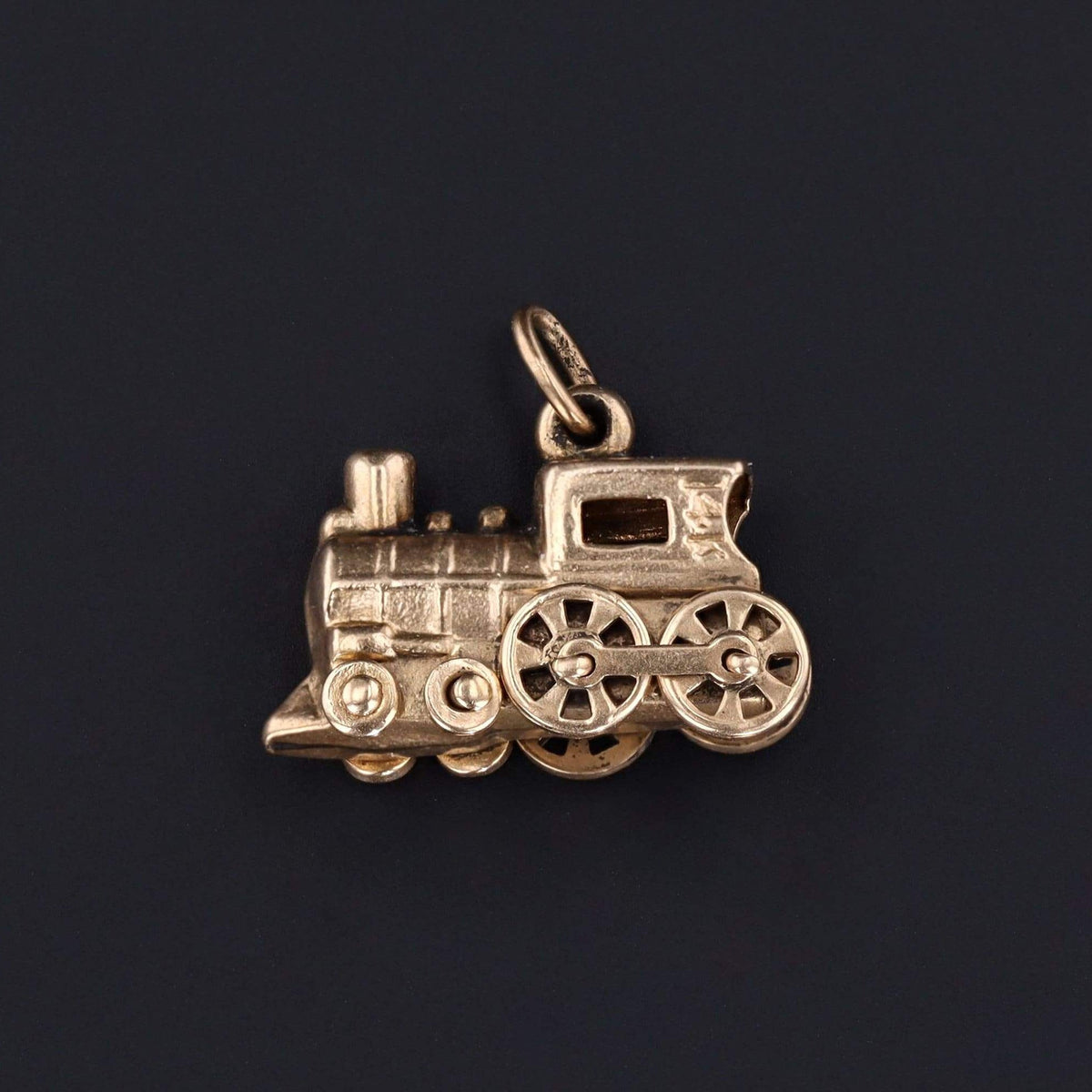 14k Gold Train Charm | Train Charm - Trademark Antiques
